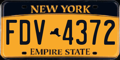 NY license plate FDV4372