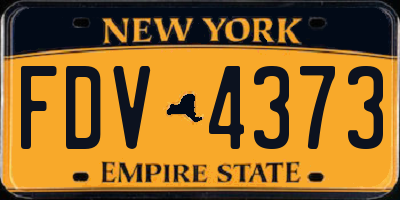 NY license plate FDV4373