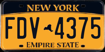 NY license plate FDV4375