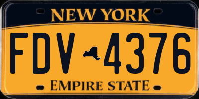 NY license plate FDV4376