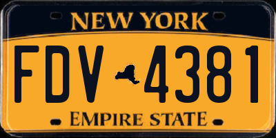 NY license plate FDV4381