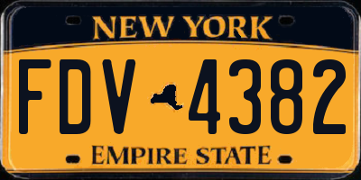 NY license plate FDV4382