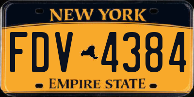 NY license plate FDV4384
