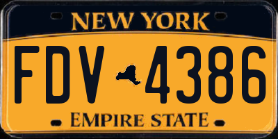 NY license plate FDV4386