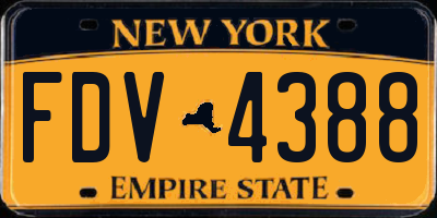 NY license plate FDV4388