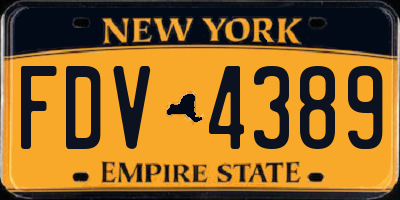 NY license plate FDV4389