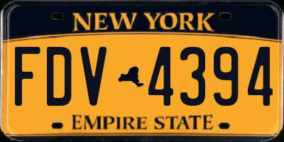 NY license plate FDV4394