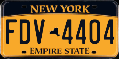 NY license plate FDV4404