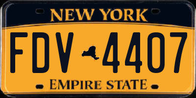 NY license plate FDV4407