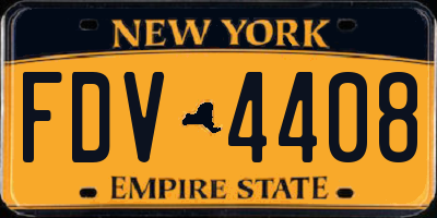 NY license plate FDV4408