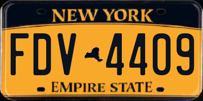 NY license plate FDV4409