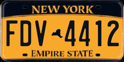 NY license plate FDV4412