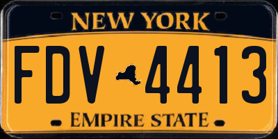 NY license plate FDV4413