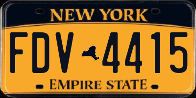 NY license plate FDV4415