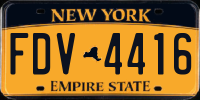 NY license plate FDV4416