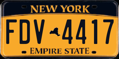 NY license plate FDV4417