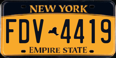 NY license plate FDV4419