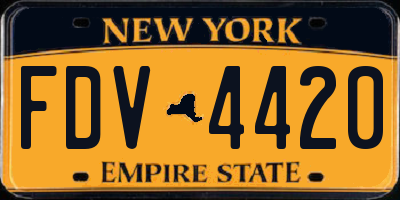 NY license plate FDV4420