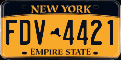 NY license plate FDV4421