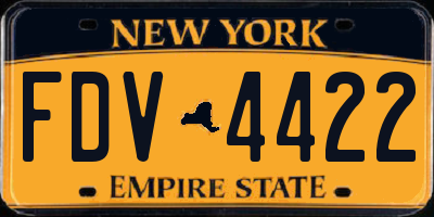 NY license plate FDV4422