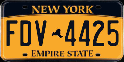 NY license plate FDV4425