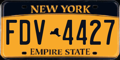 NY license plate FDV4427