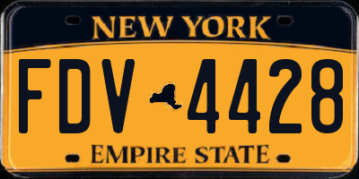 NY license plate FDV4428