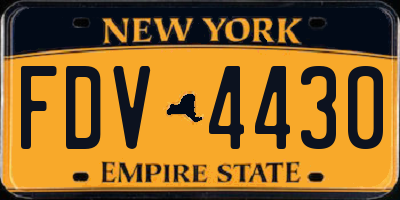 NY license plate FDV4430