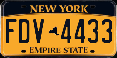 NY license plate FDV4433