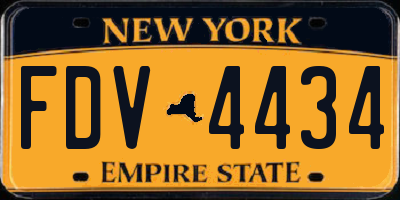 NY license plate FDV4434