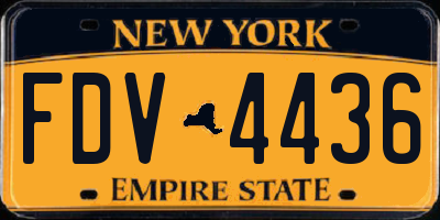 NY license plate FDV4436