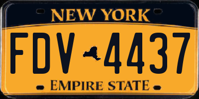 NY license plate FDV4437