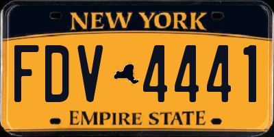 NY license plate FDV4441