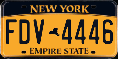 NY license plate FDV4446