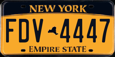 NY license plate FDV4447