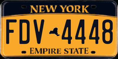 NY license plate FDV4448