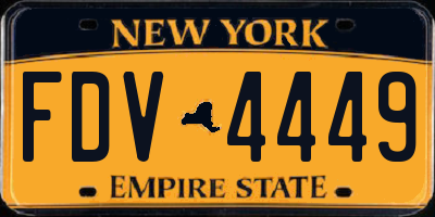 NY license plate FDV4449
