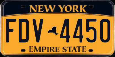 NY license plate FDV4450