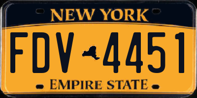 NY license plate FDV4451
