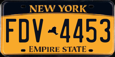 NY license plate FDV4453
