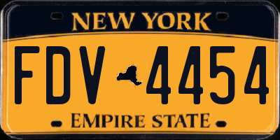 NY license plate FDV4454