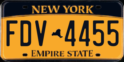 NY license plate FDV4455