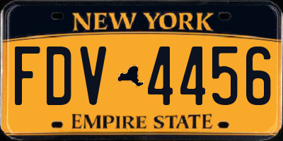 NY license plate FDV4456