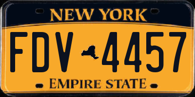 NY license plate FDV4457