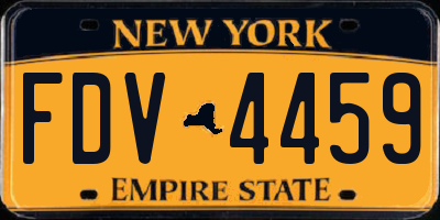 NY license plate FDV4459