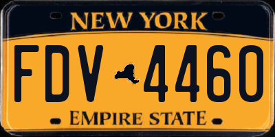 NY license plate FDV4460