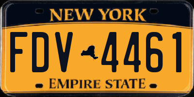 NY license plate FDV4461