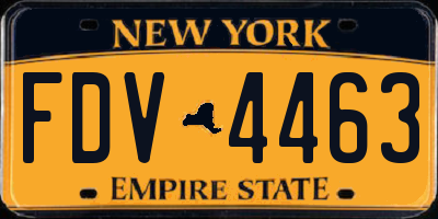 NY license plate FDV4463