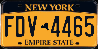 NY license plate FDV4465