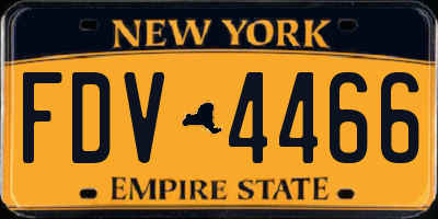 NY license plate FDV4466